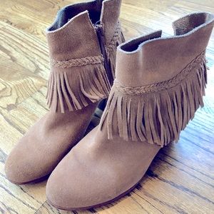 Gianni Bini Leather fringe booties